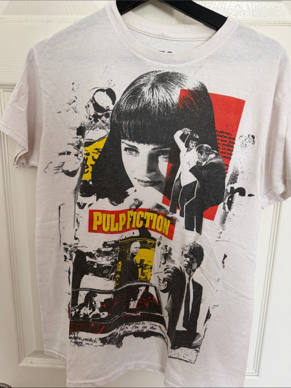 Pulp Fiction  Graphic Tee - White with Red & Yellow